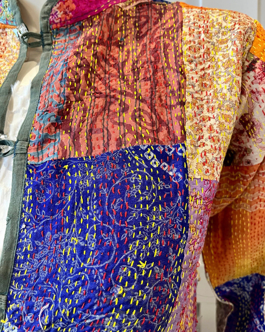 Upcycled Multi-Color Kantha Work Jacket