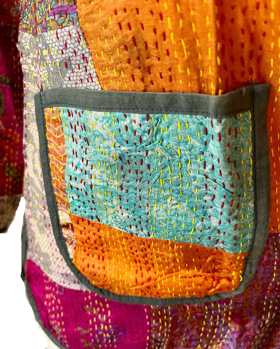 Upcycled Multi-Color Kantha Work Jacket