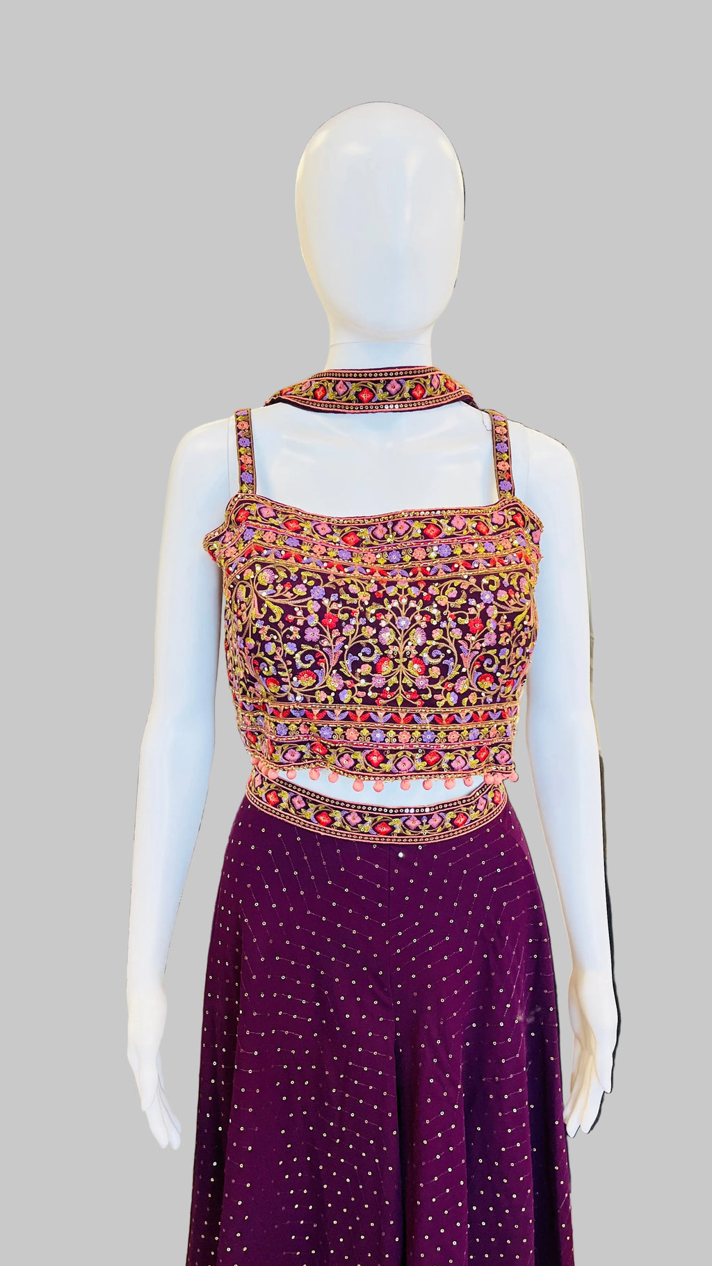 Wine Indo-Western Palazzo Set