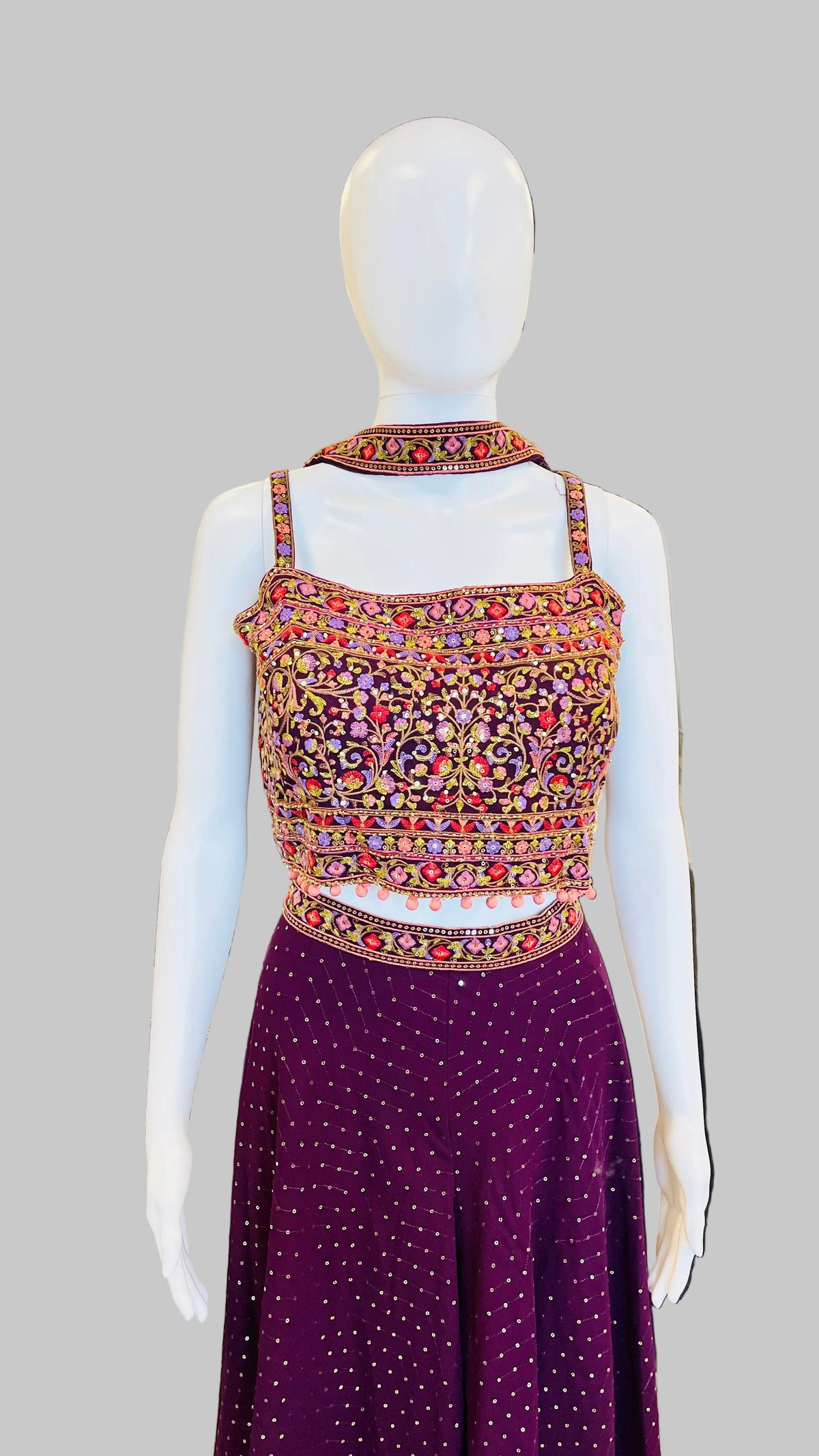 Wine Indo-Western Palazzo Set