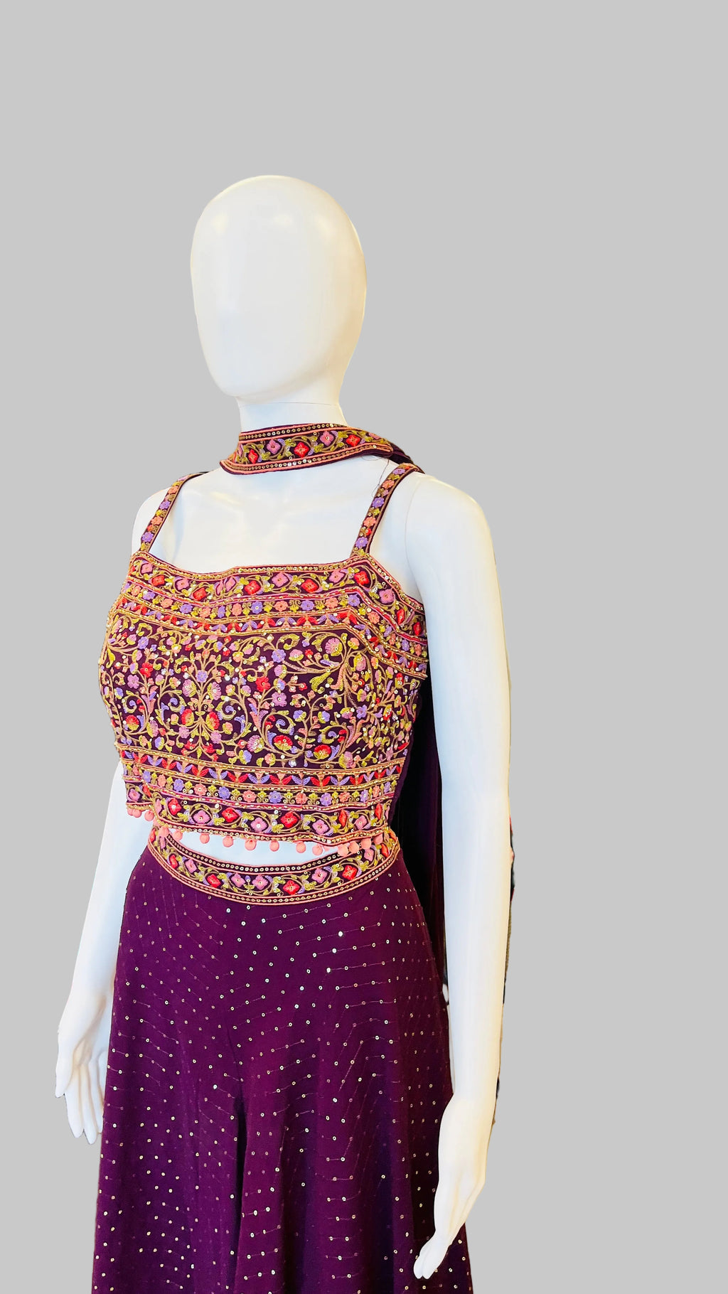 Wine Indo-Western Palazzo Set