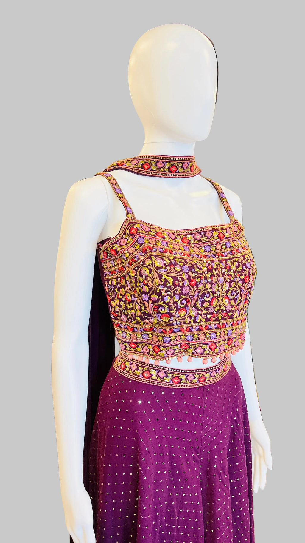 Wine Indo-Western Palazzo Set
