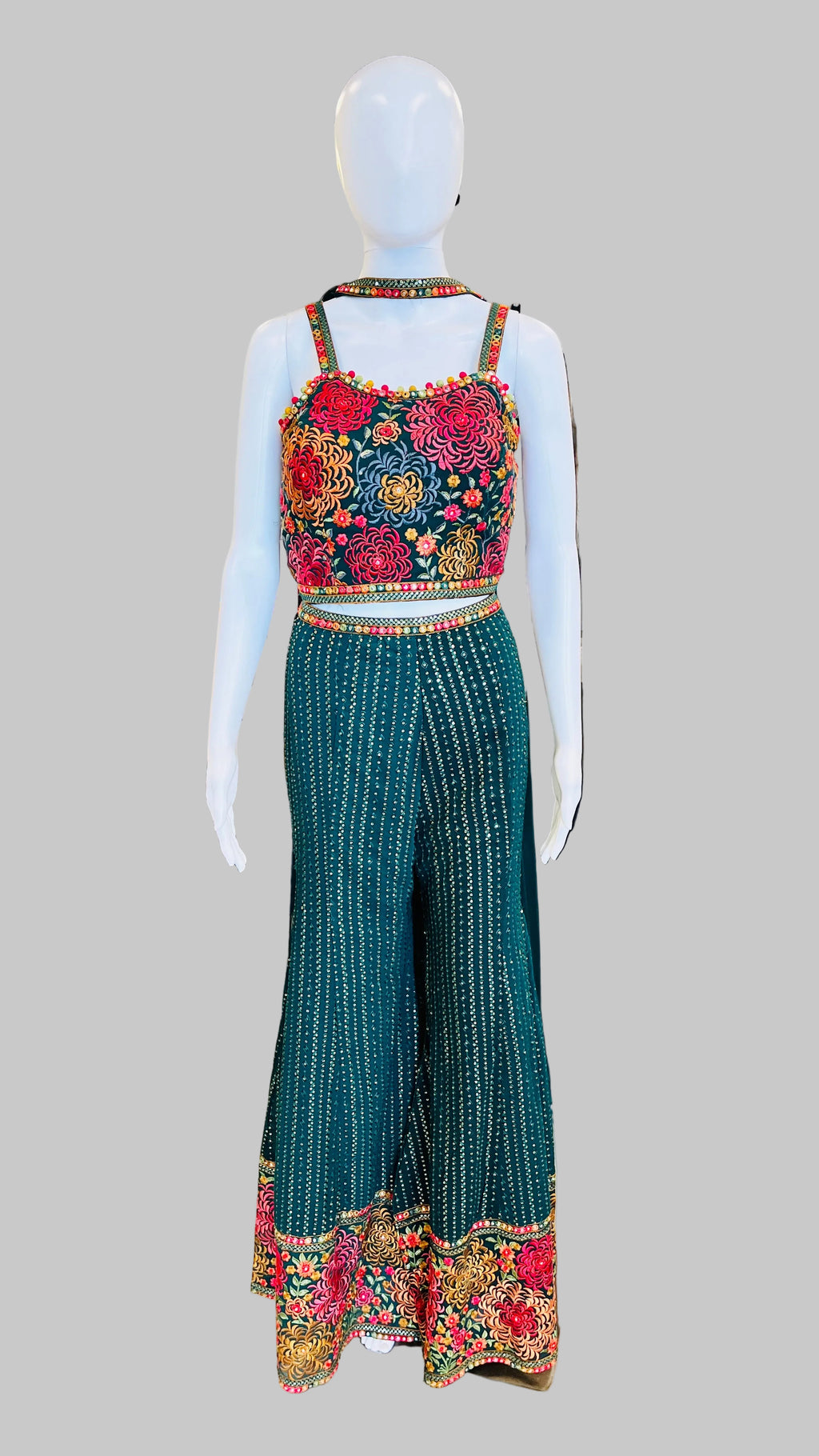 Green Indo-Western Palazzo Set