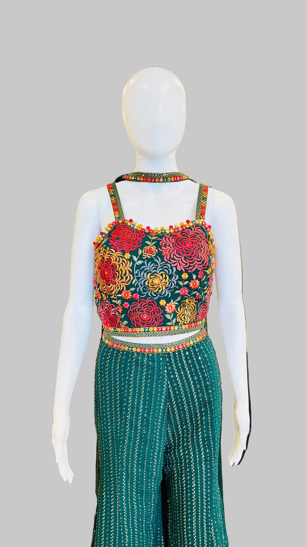 Green Indo-Western Palazzo Set