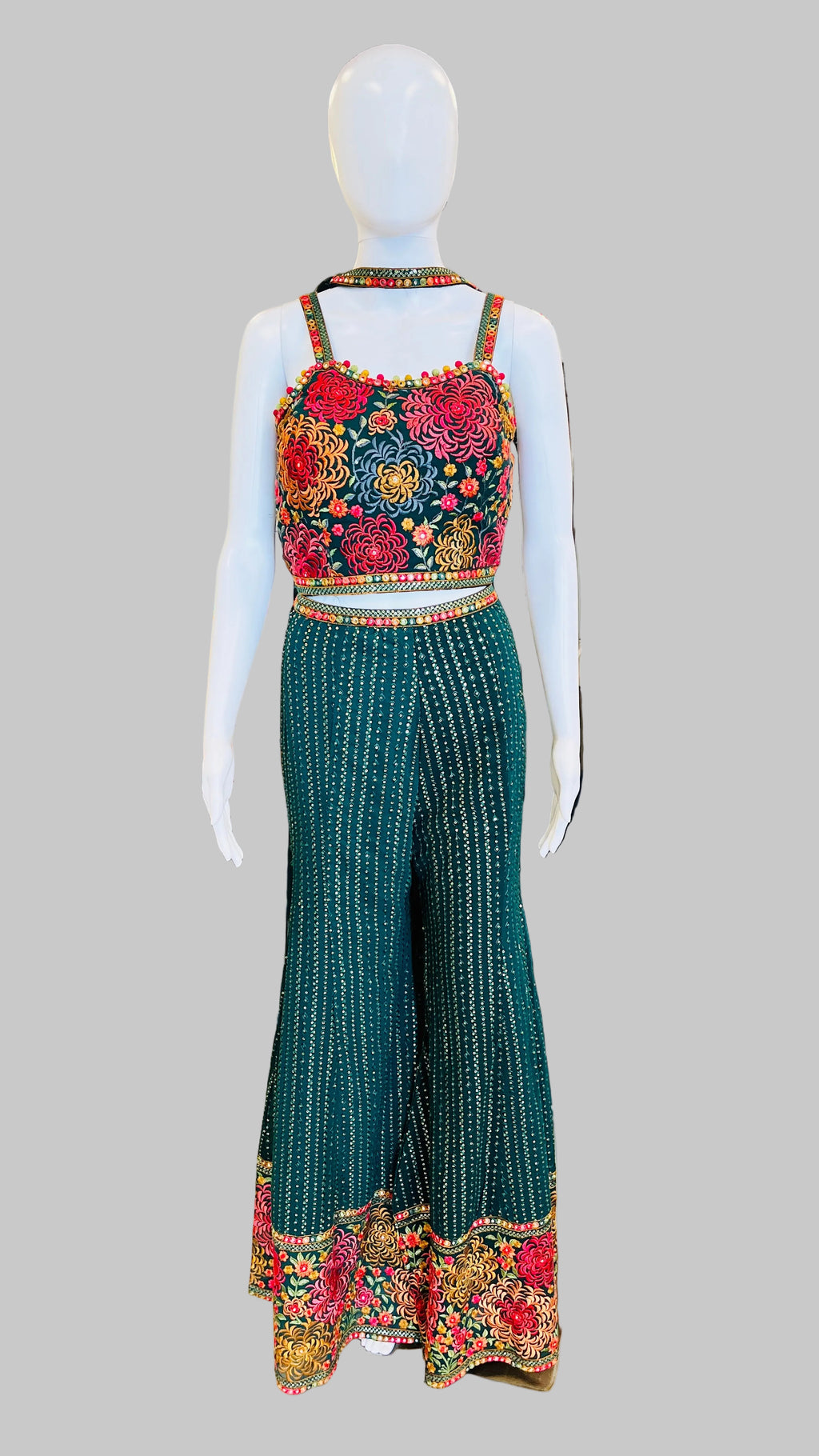 Green Indo-Western Palazzo Set