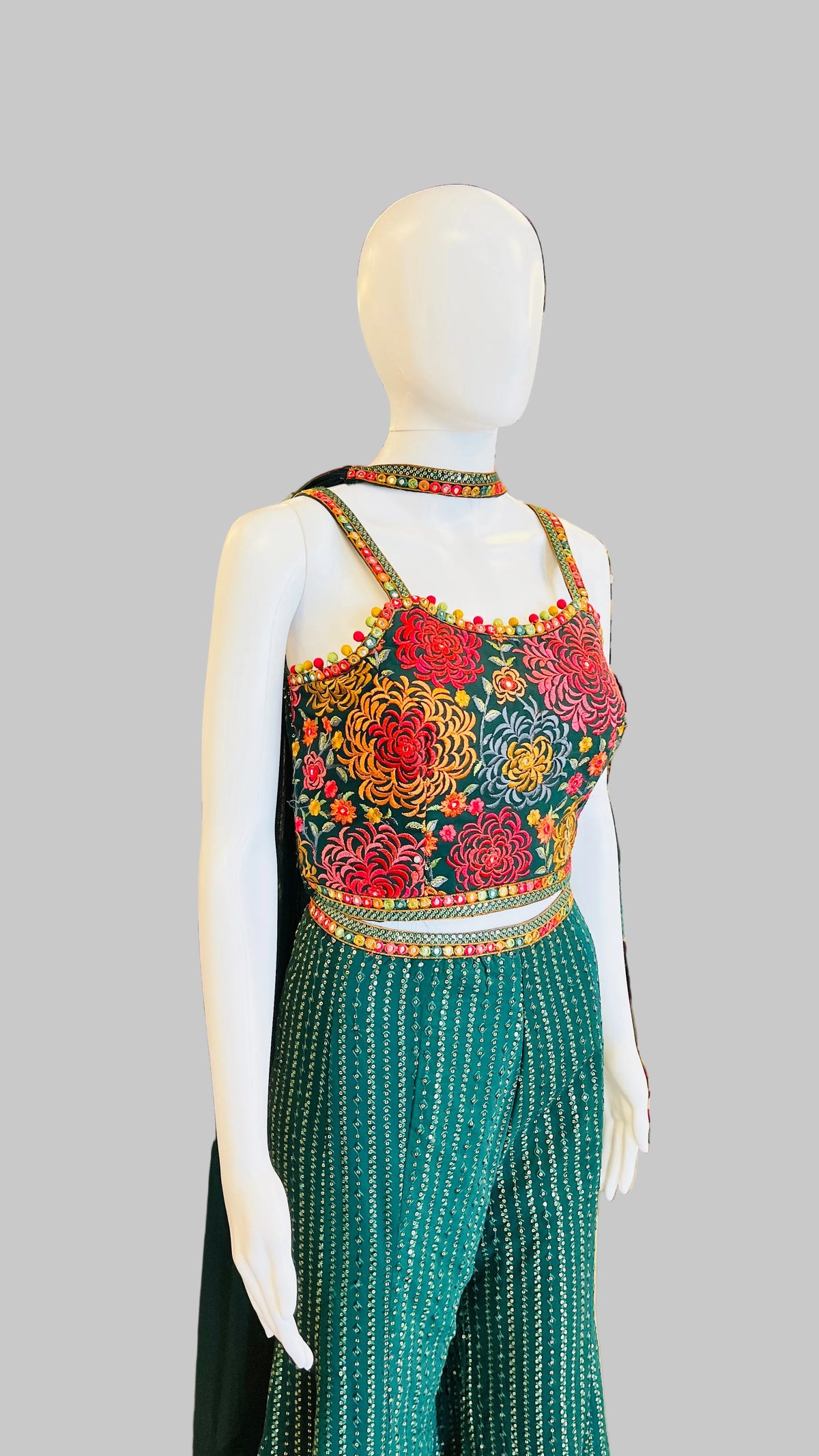 Green Indo-Western Palazzo Set