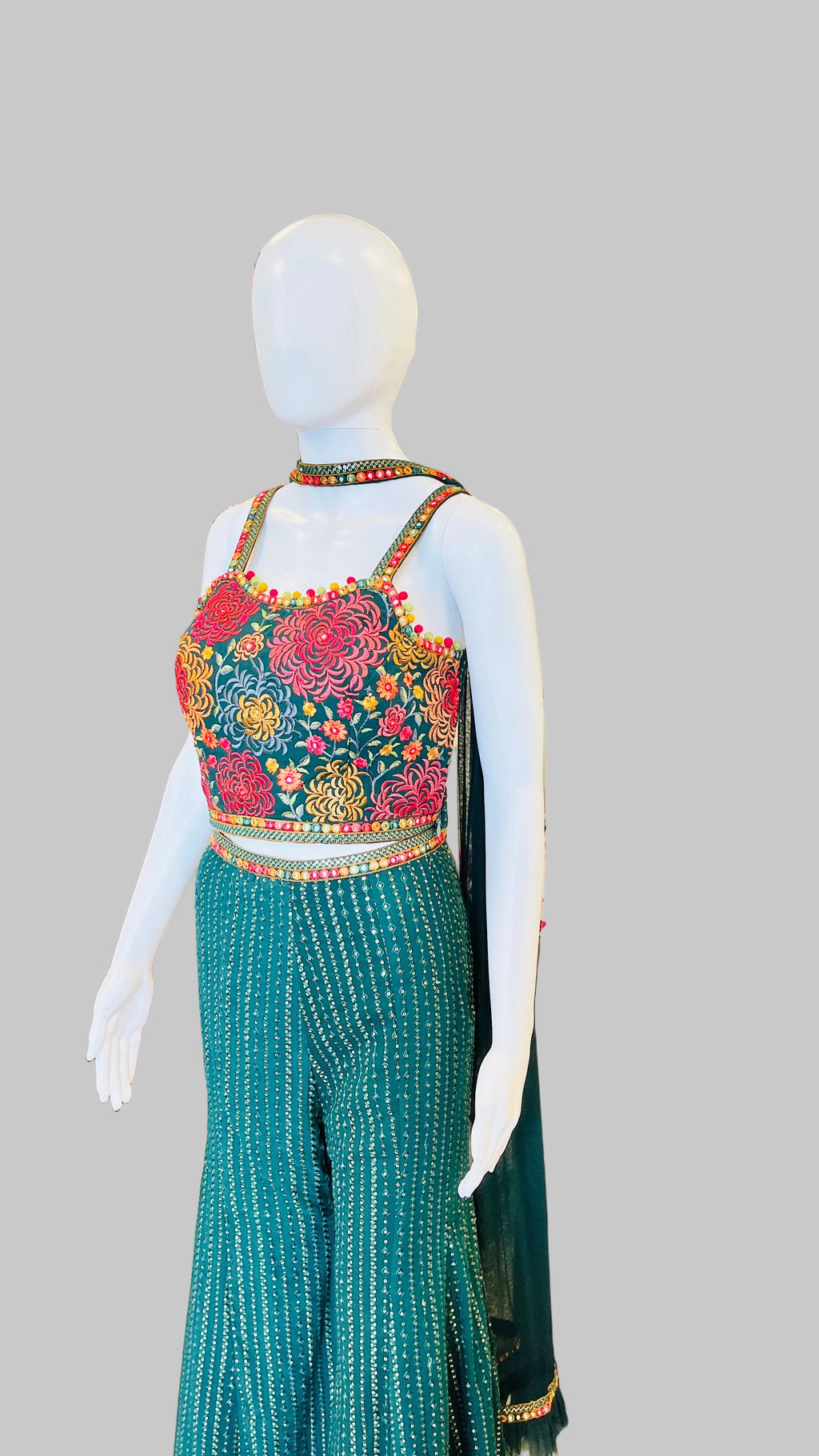 Green Indo-Western Palazzo Set