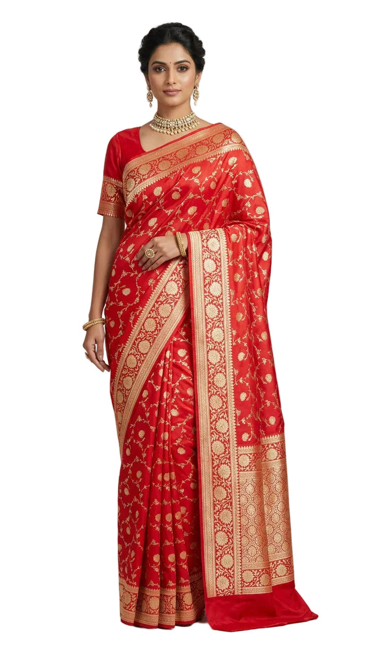 Red Banarasi Silk Saree