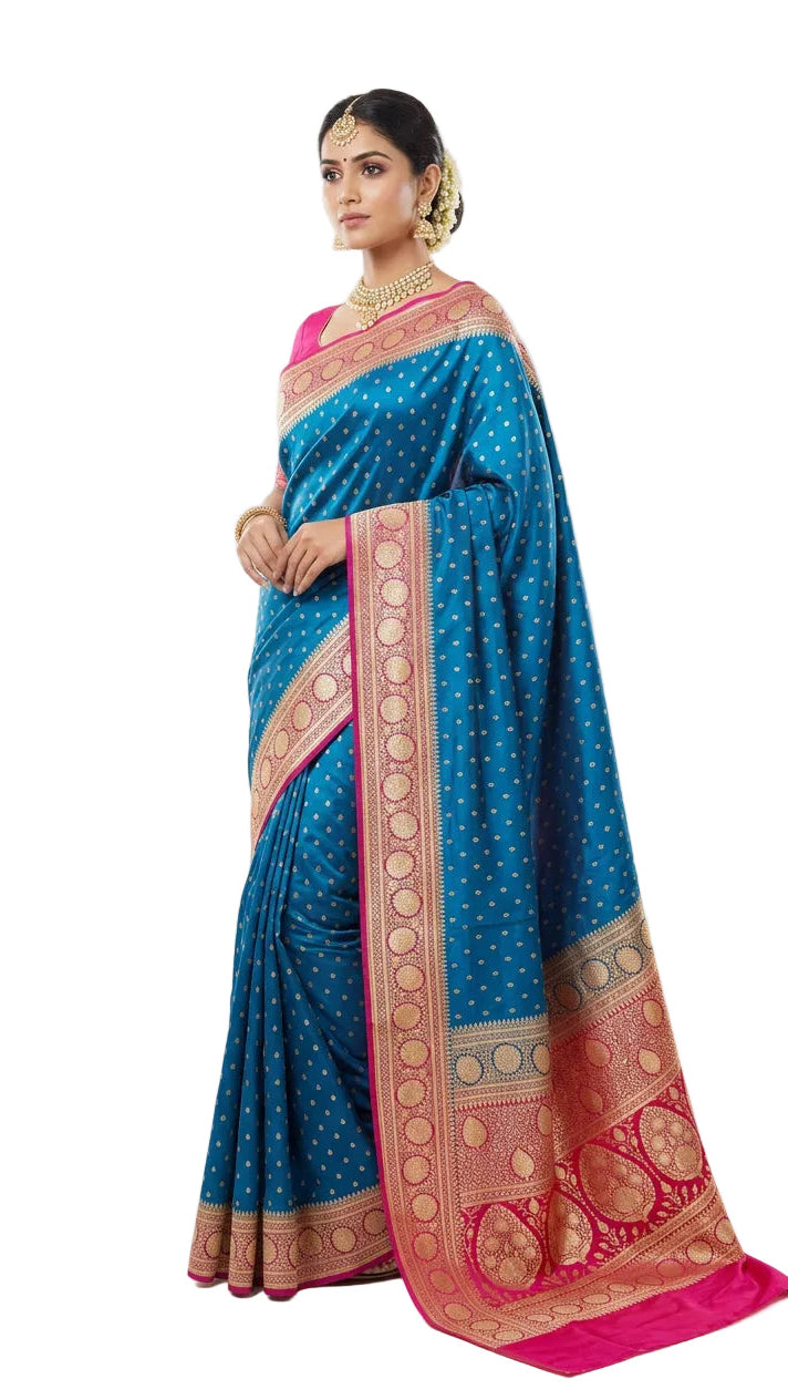 Royal Blue Banarasi Silk Saree