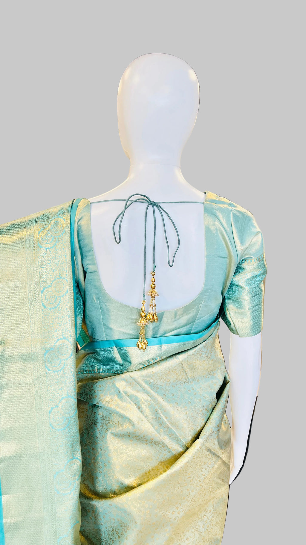 Sky-Blue Tissue Silk Saree