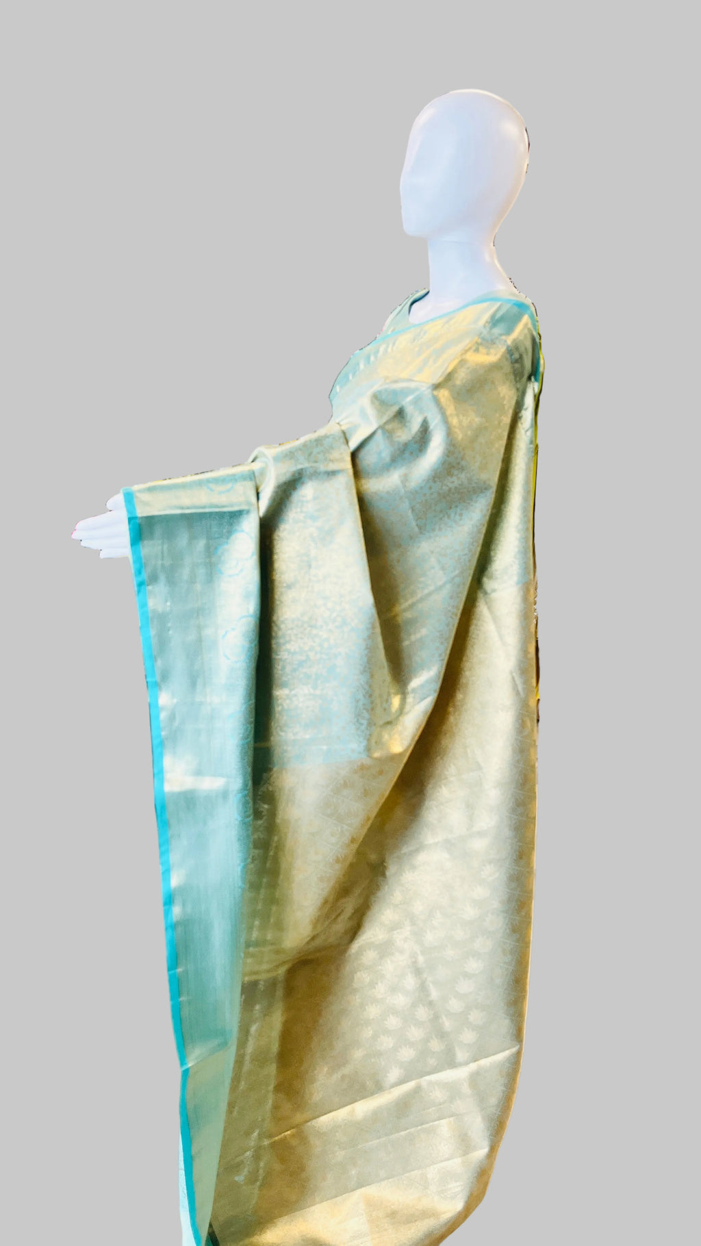 Sky-Blue Tissue Silk Saree