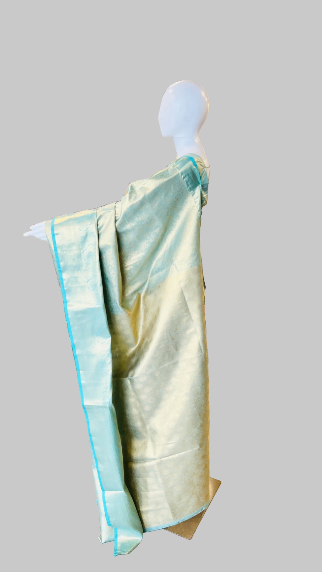 Sky-Blue Tissue Silk Saree