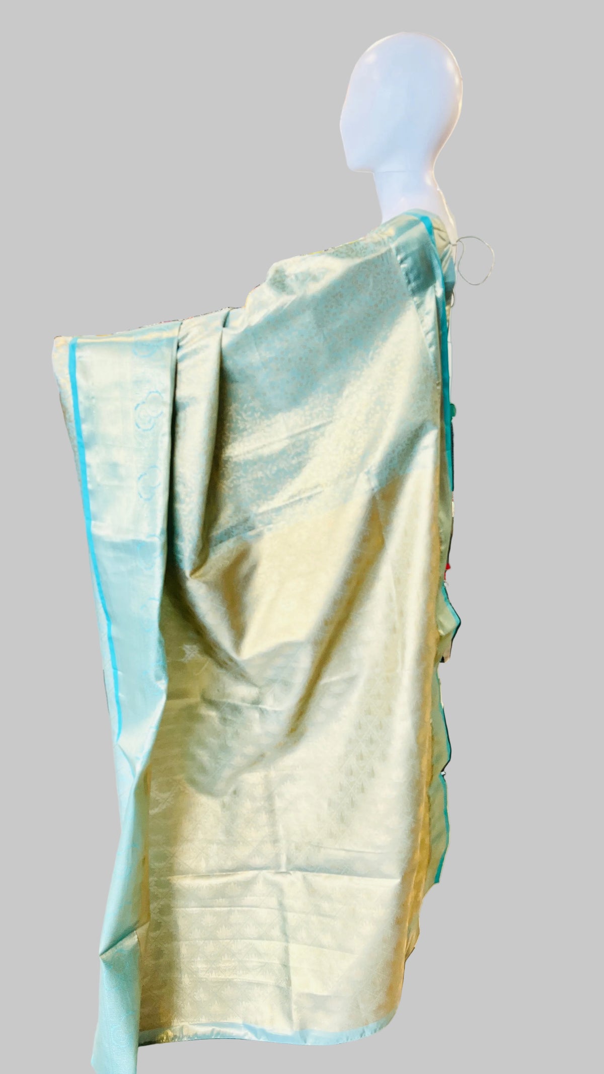 Sky-Blue Tissue Silk Saree