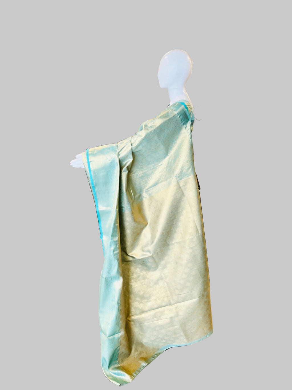 Sky-Blue Tissue Silk Saree
