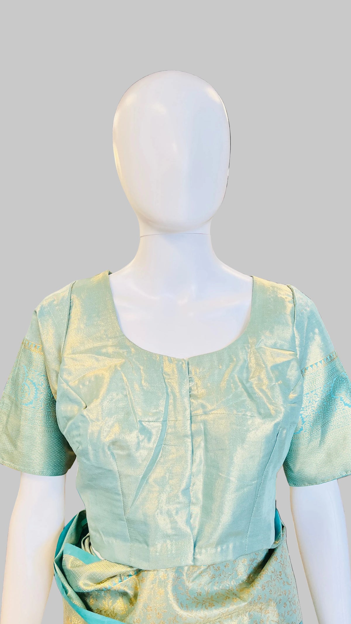 Sky-Blue Tissue Silk Saree