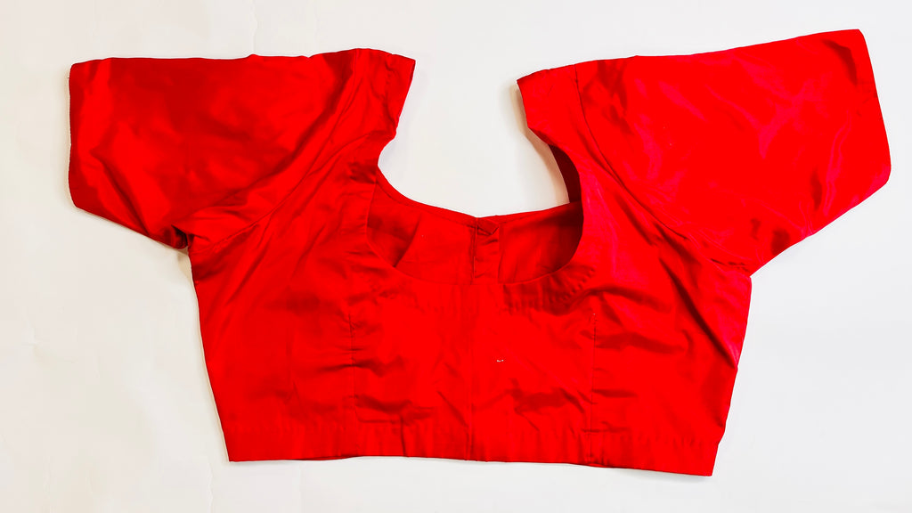 Off-White &amp; Red Silk Saree