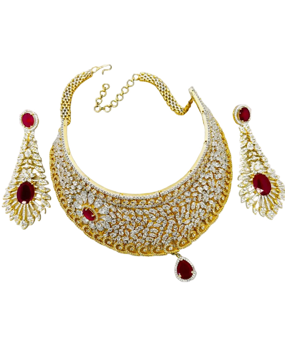 American Diamond Chocker Necklace Set