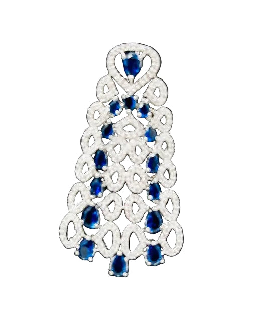 Blue American Diamond Necklace Set