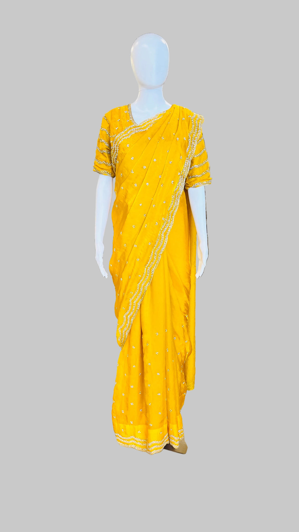 Mustard Yellow Color Saree