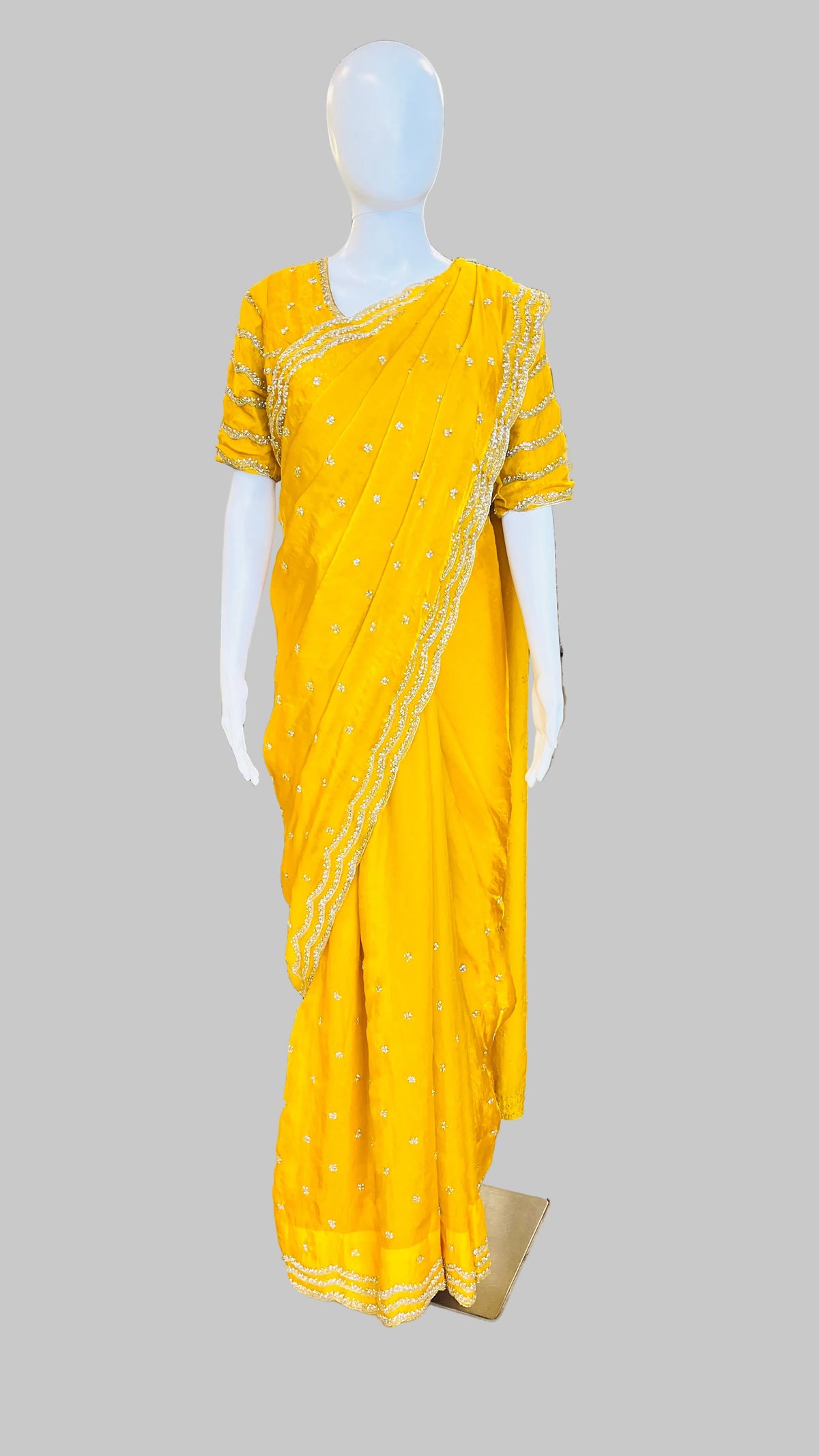 Mustard Yellow Color Saree
