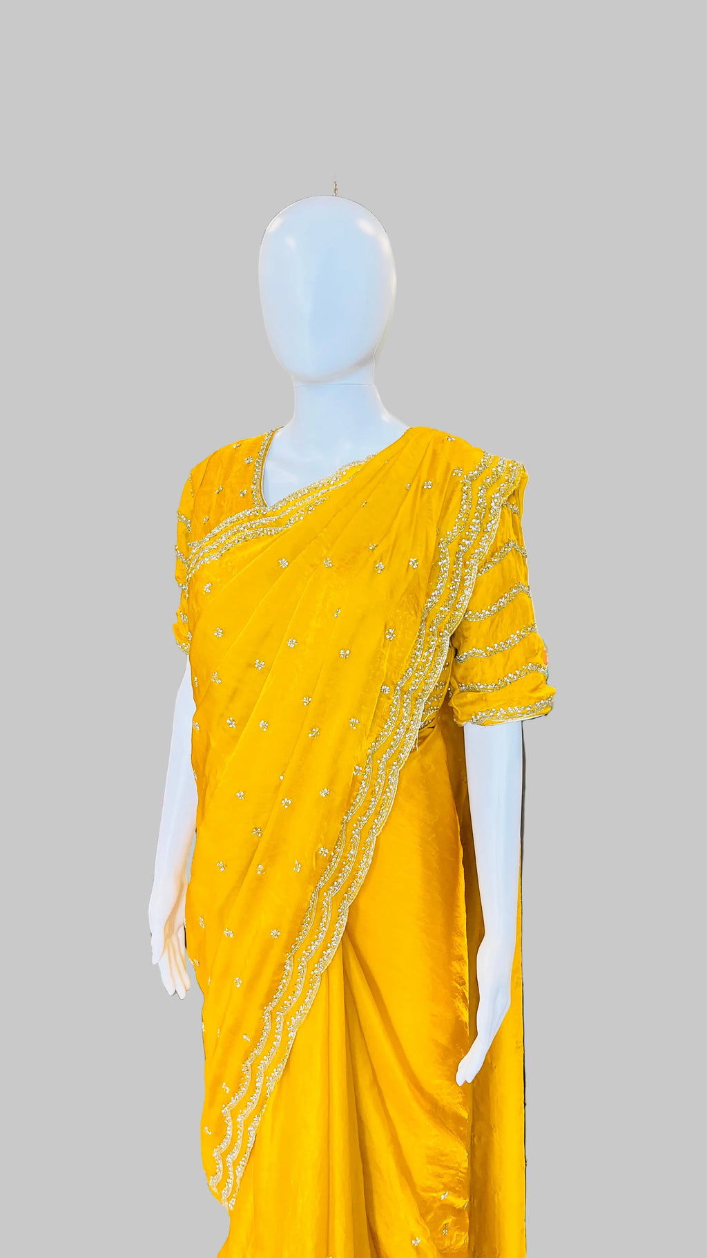 Mustard Yellow Color Saree