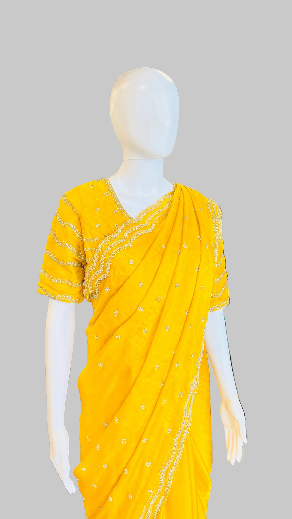 Mustard Yellow Color Saree