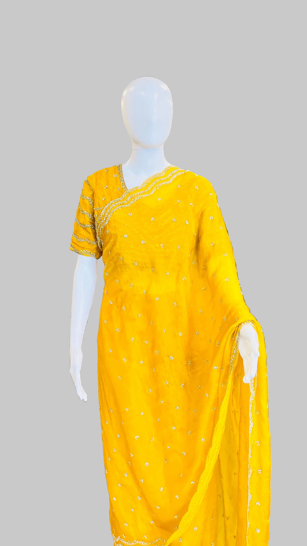 Mustard Yellow Color Saree