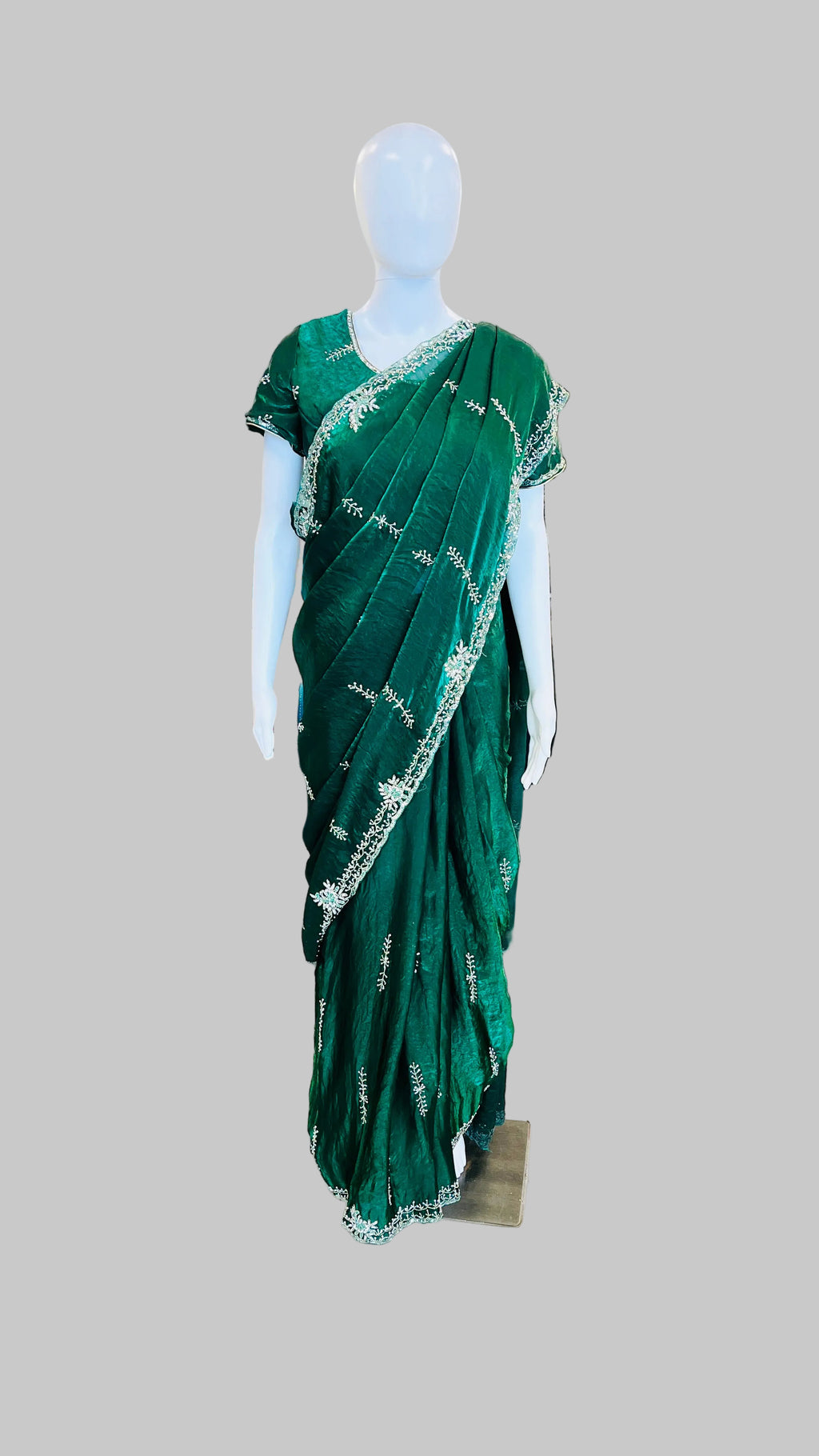 Dark Green Saree