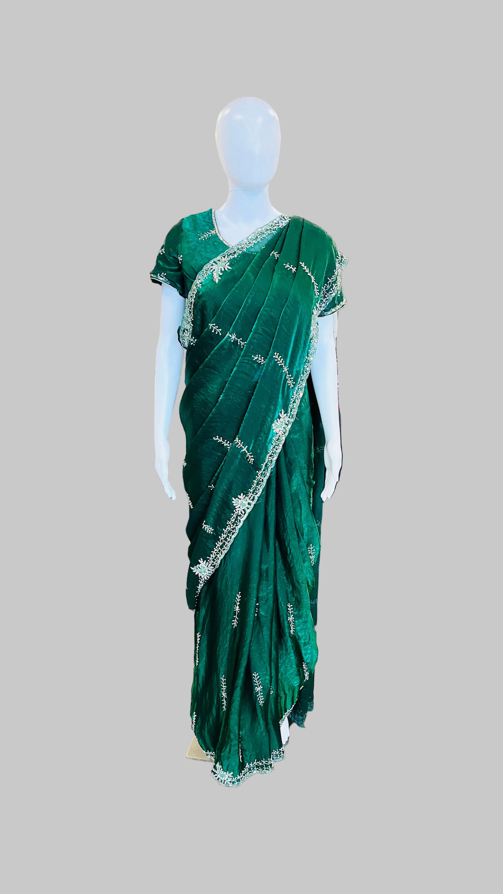 Dark Green Saree
