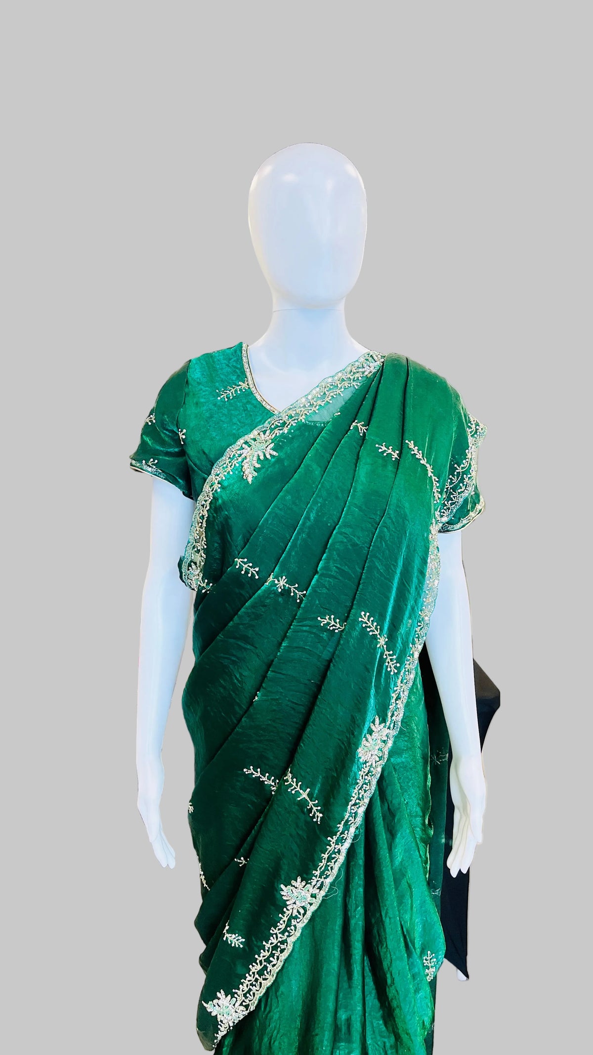 Dark Green Saree
