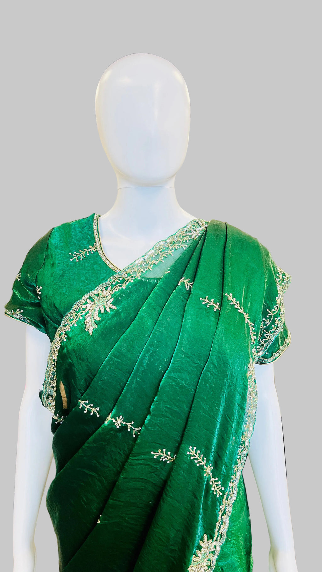 Dark Green Saree