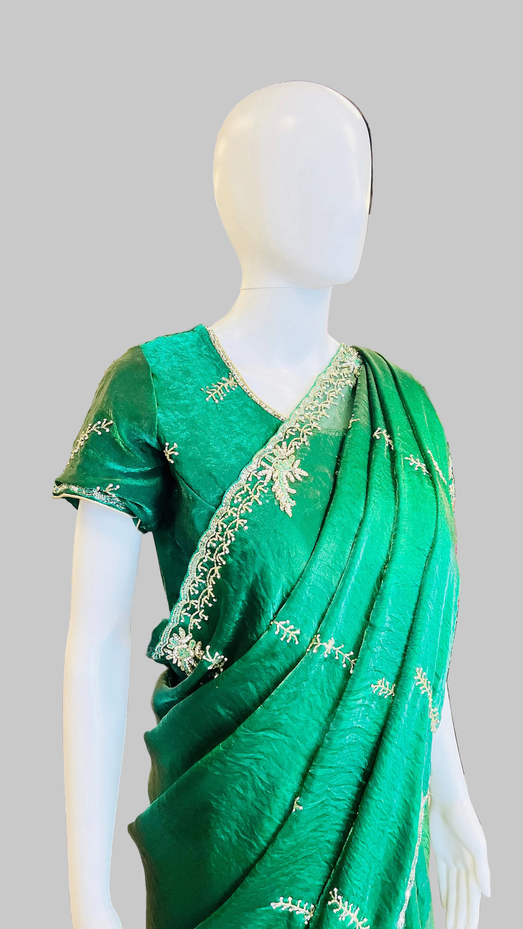 Dark Green Saree