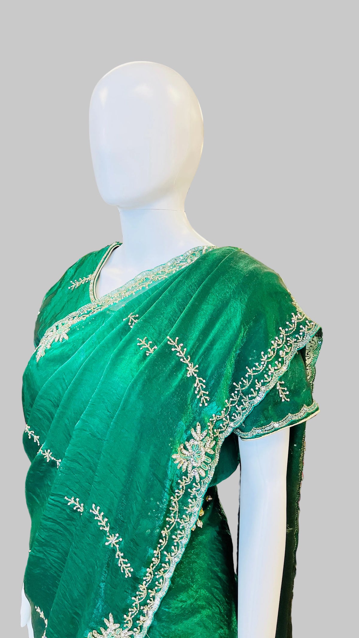 Dark Green Saree