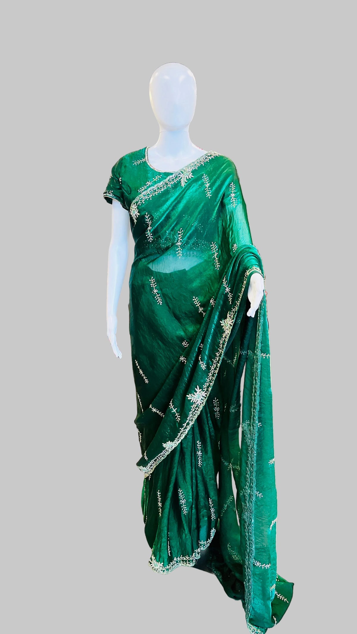Dark Green Saree