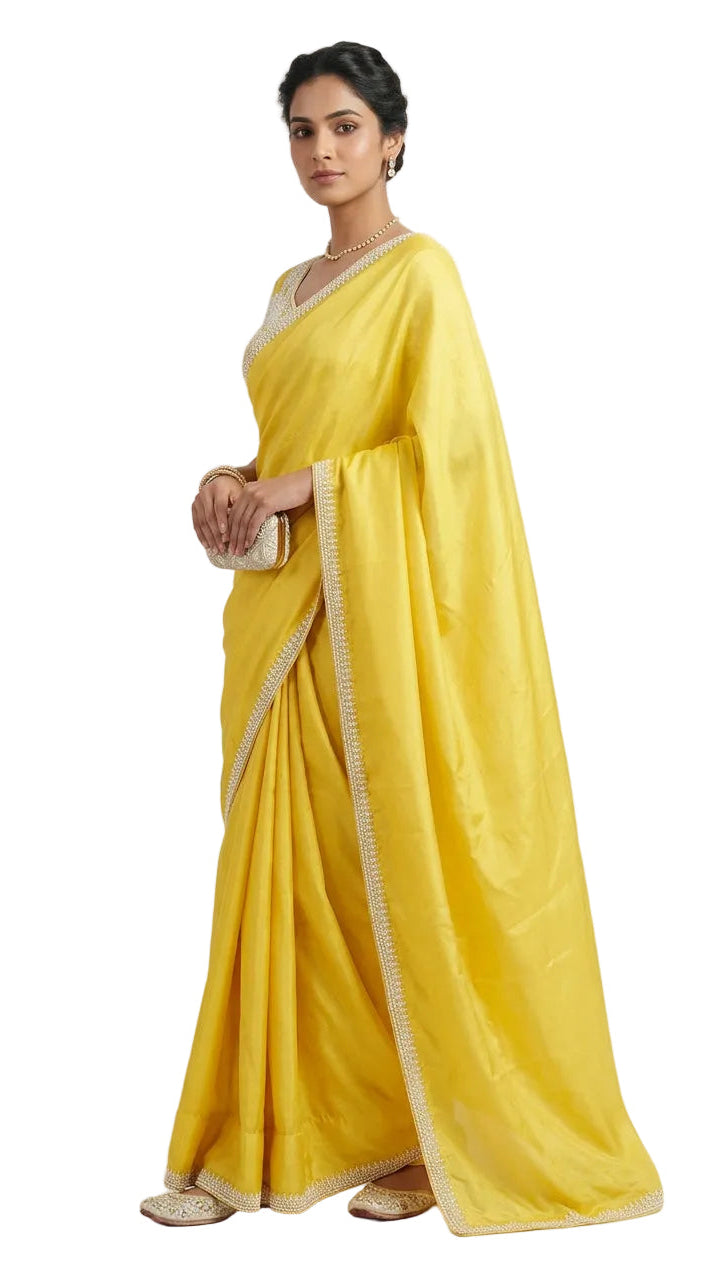 Light Yellow Color Saree