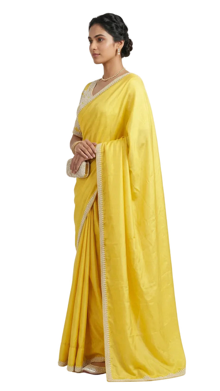 Light Yellow Color Saree