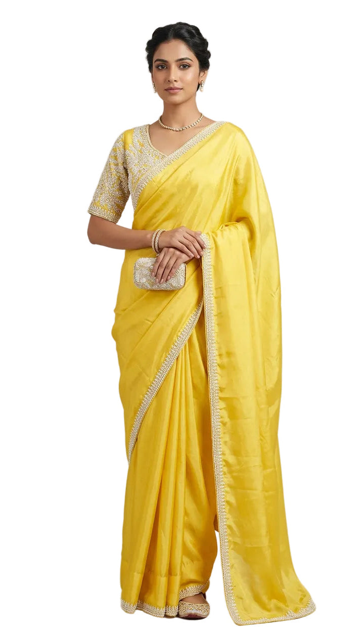 Light Yellow Color Saree