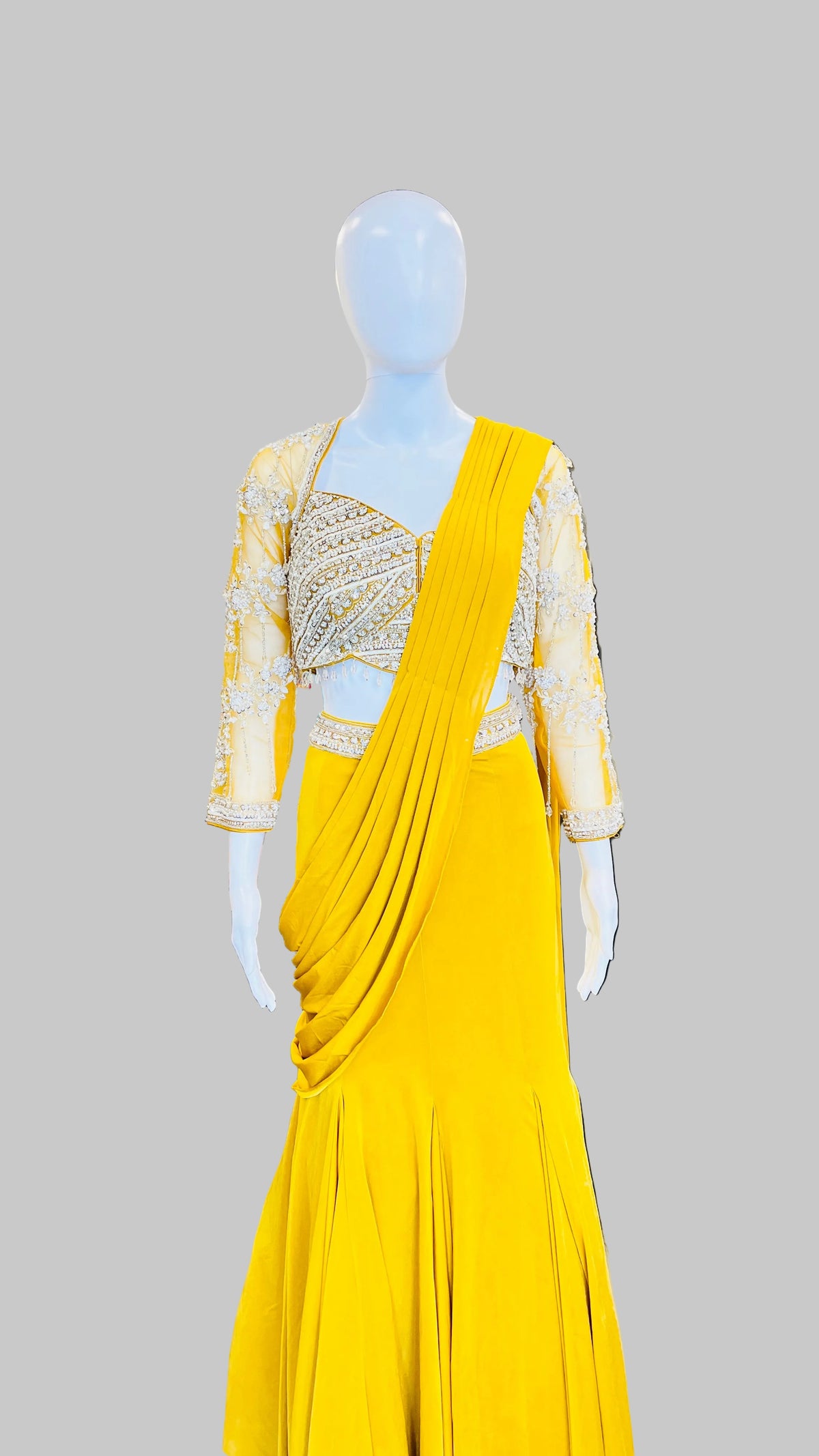 Indo-Western Pre-Draped Saree Set