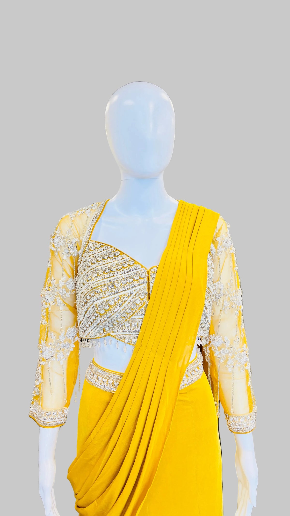 Indo-Western Pre-Draped Saree Set