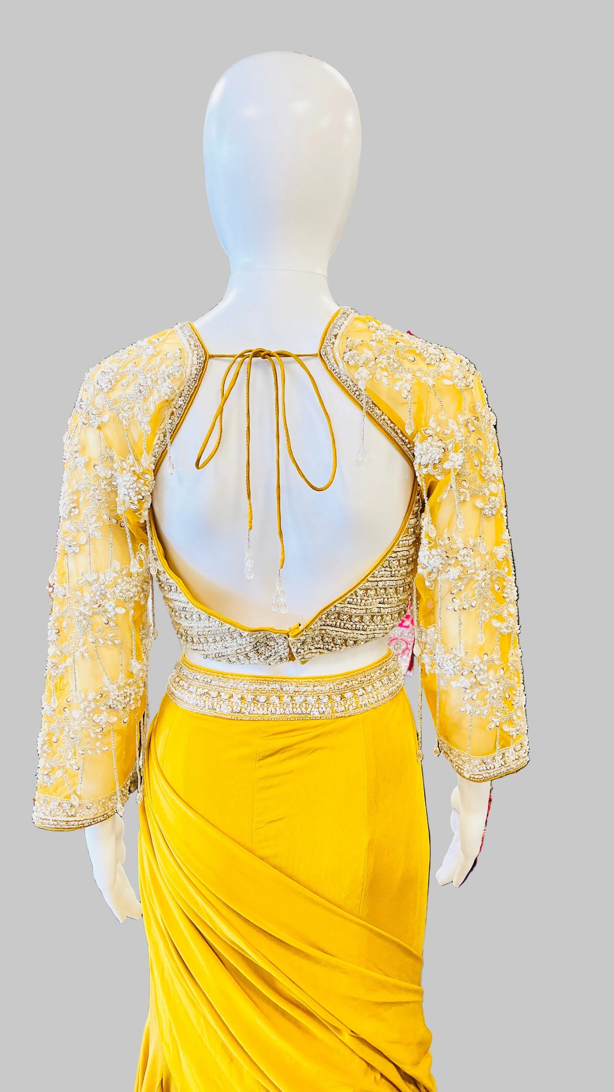 Indo-Western Pre-Draped Saree Set
