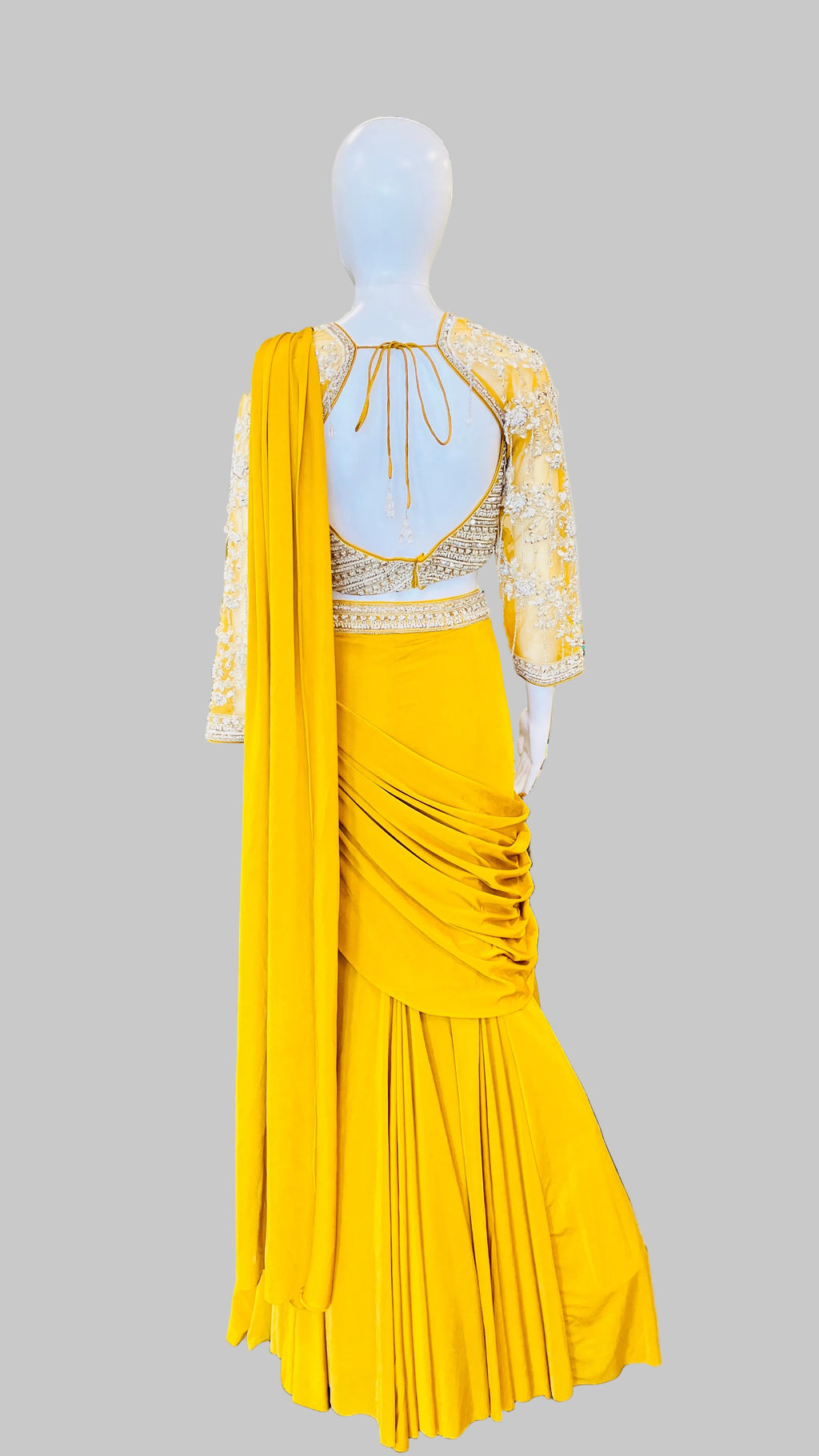 Indo-Western Pre-Draped Saree Set