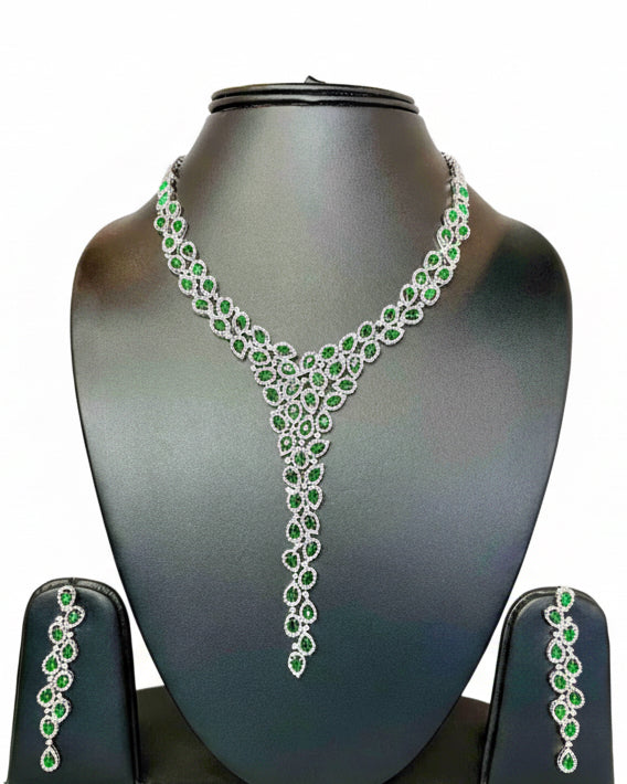 Green and Silver Stone Necklace
