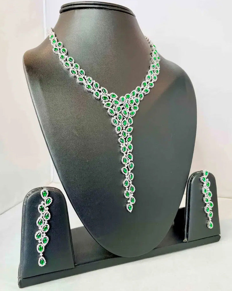 Green and Silver Stone Necklace