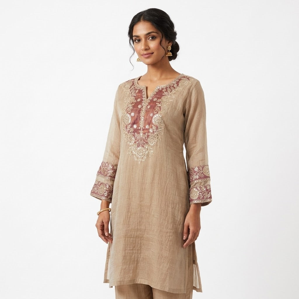 Beige Palazzo Set