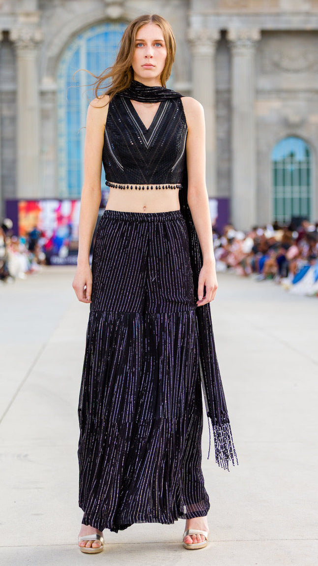 Black Sharara Set