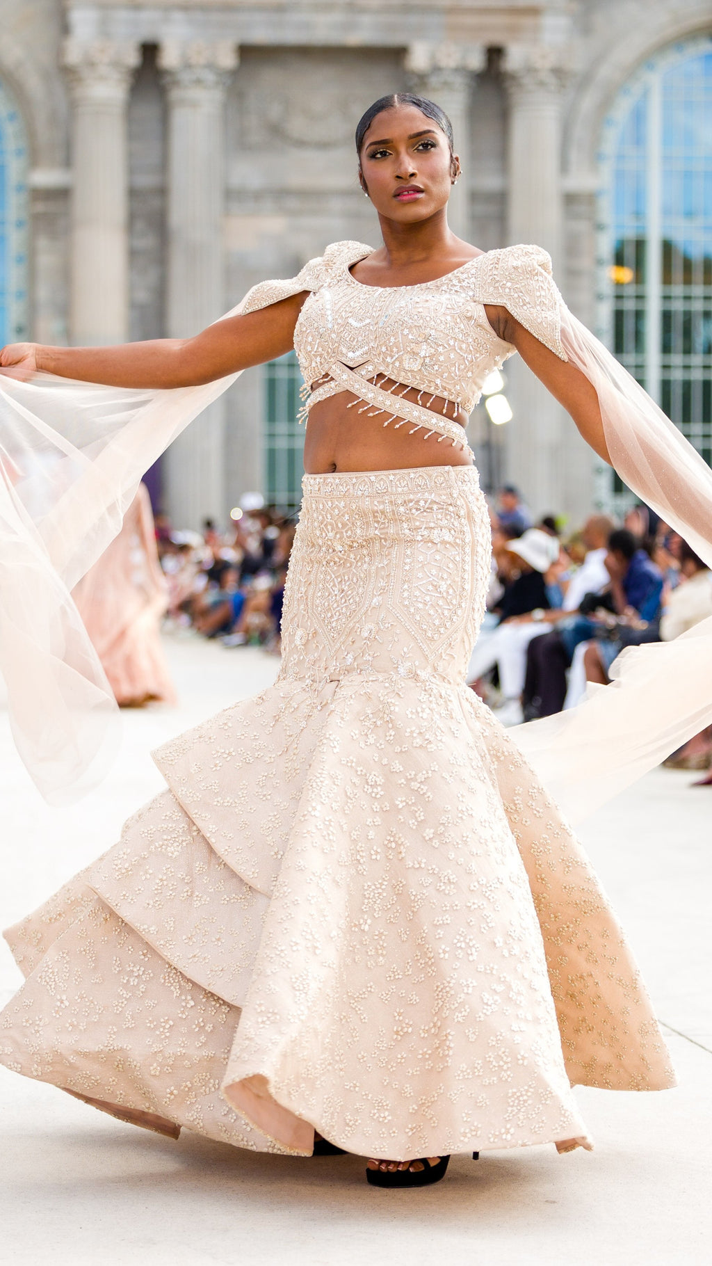 Light Beige Mermaid Style Lehnga Set