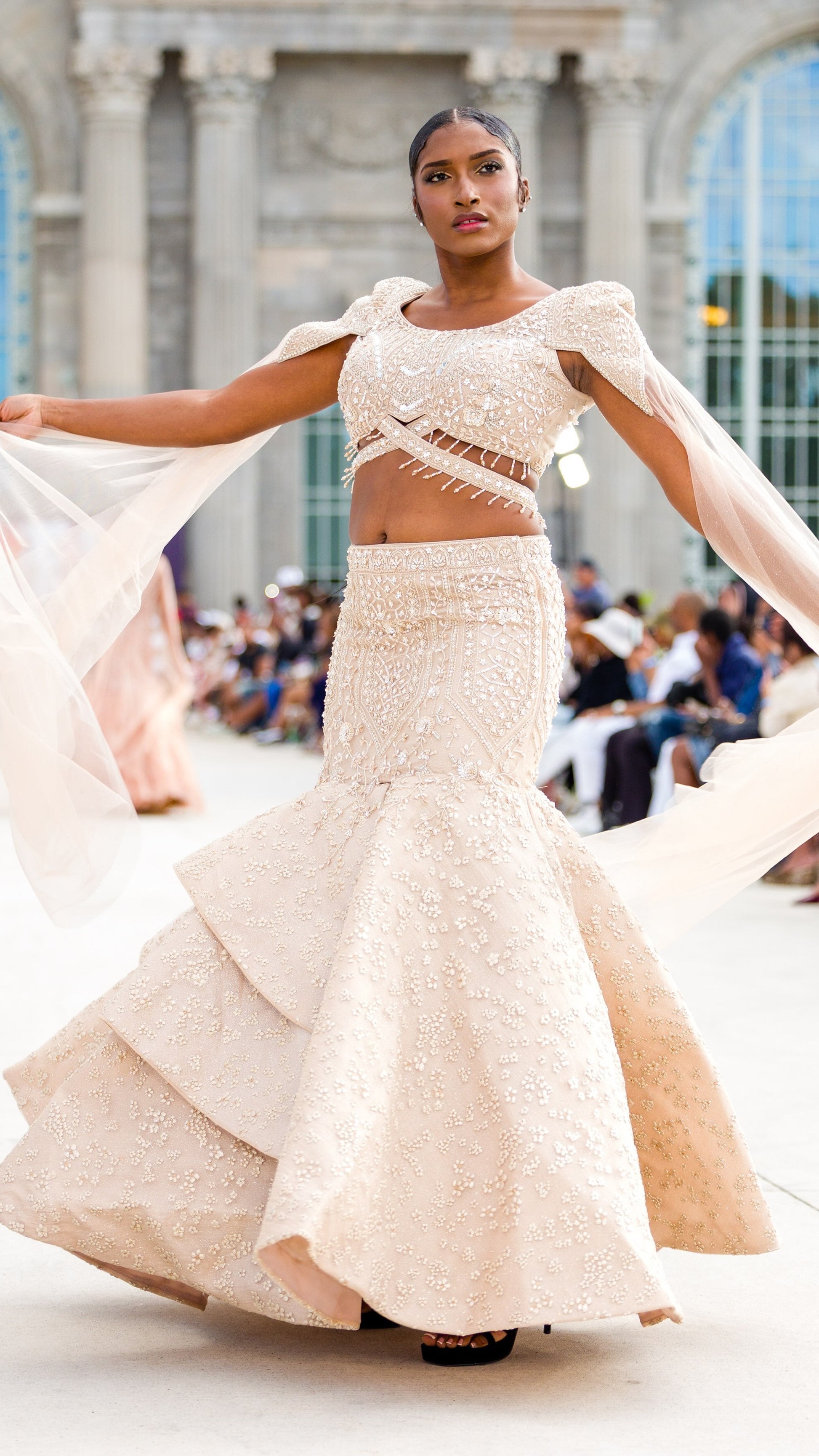 Light Beige Mermaid Style Lehnga Set