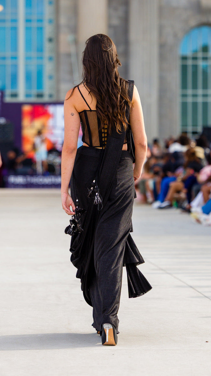 Black Corset Readymade Saree