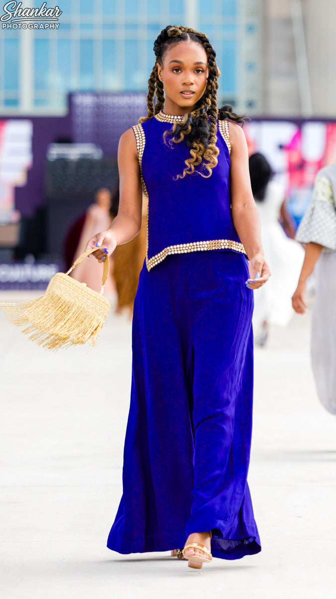 Royal Blue Color Sharara Set
