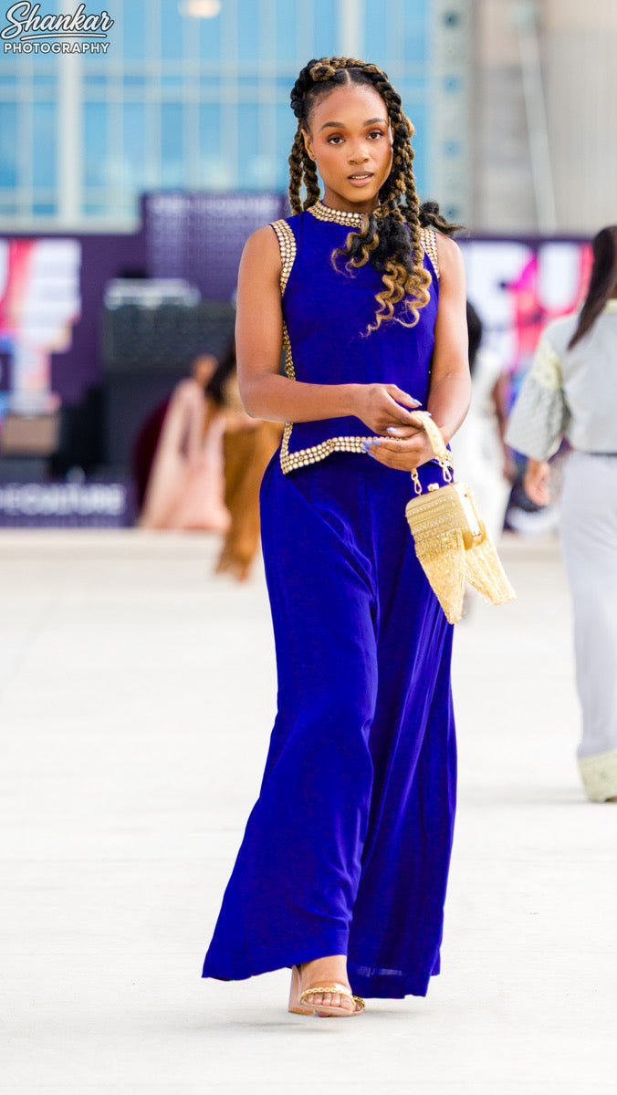 Royal Blue Color Sharara Set